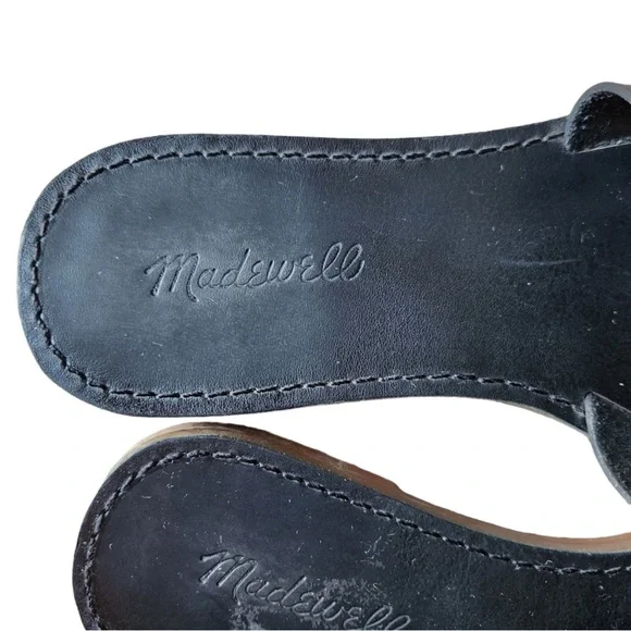 Madewell Boardwalk Post Slide Sandal True Black size 8 - Picture 2 of 7